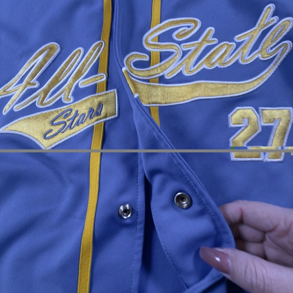 Starter ASPHALT LEGENDS All-State Stars 27 Stitched Baseball Jersey Blue/Gold XL - Picture 13 of 16